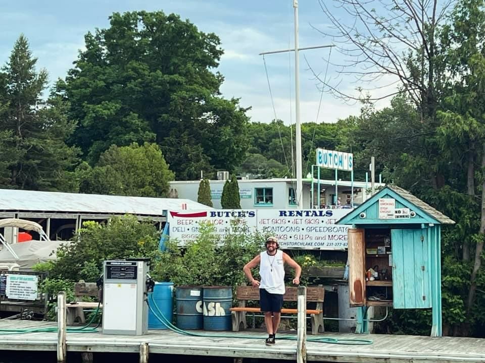 Bud at Butch's Dock on Torch Lake